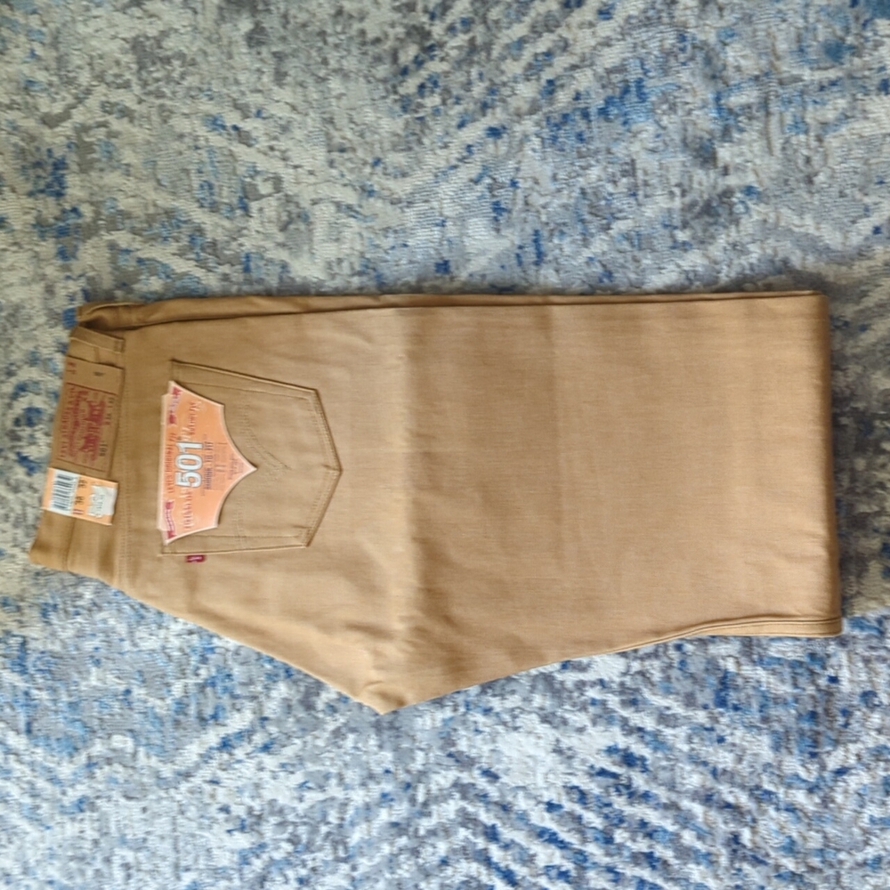 Levi's 501 jeans New men's size 36W 32L tan color NWT Straight leg